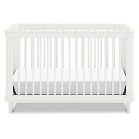 Marin with Cane 3-in-1 Convertible Crib - Warm White and Honey Cane