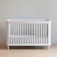 Marin with Cane 3-in-1 Convertible Crib - Warm White and Honey Cane
