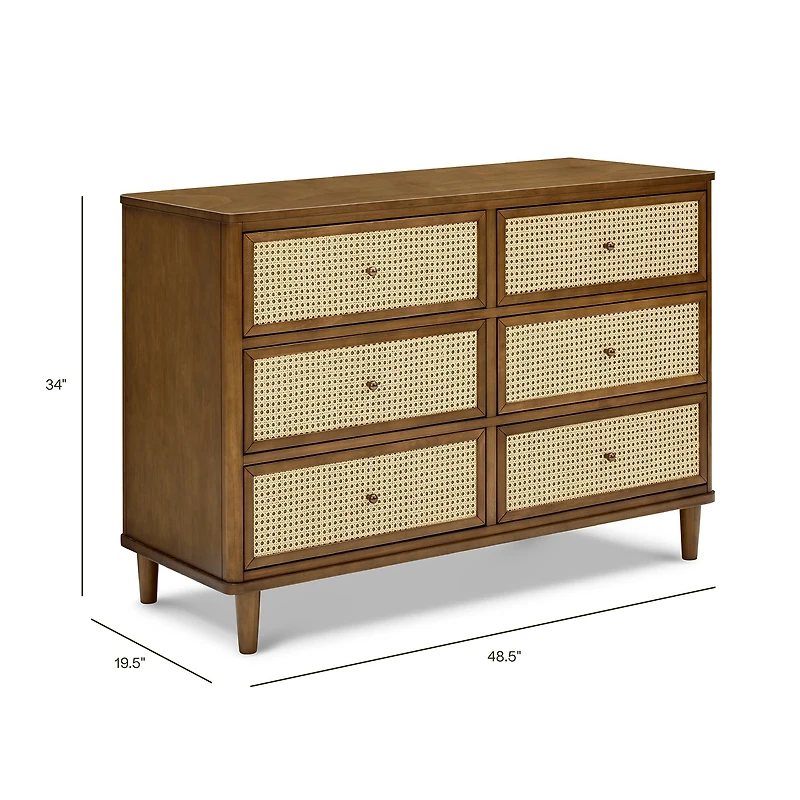 6 drawers chest walnut Marin