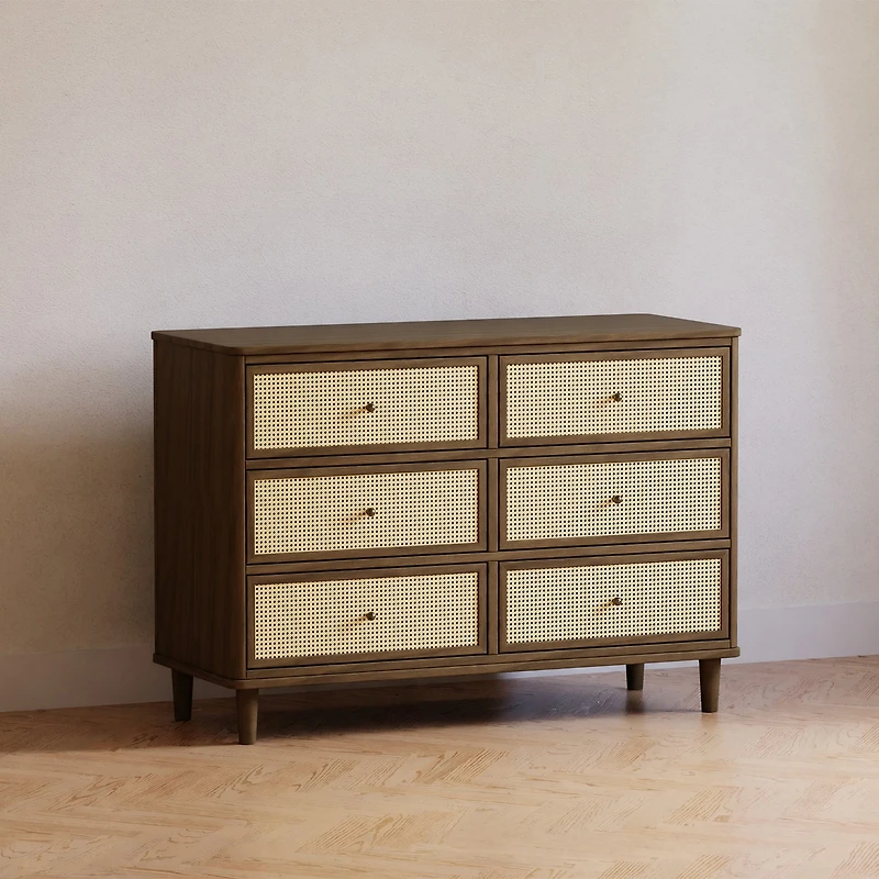 6 drawers chest walnut Marin