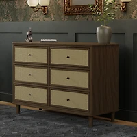 6 drawers chest walnut Marin