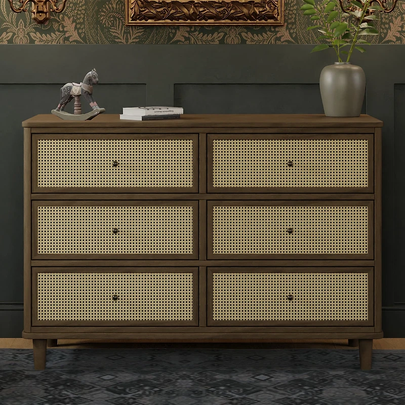 6 drawers chest walnut Marin