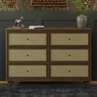 6 drawers chest walnut Marin