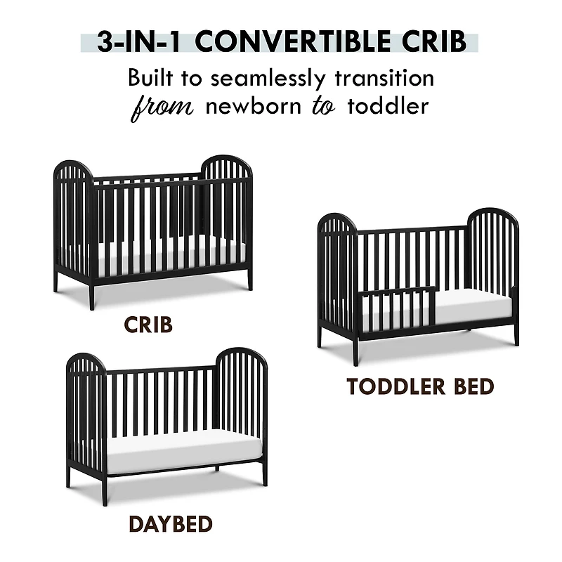 Beau 3-in-1 Convertible Crib - Ebony