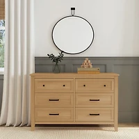 Sawyer Farmhouse 6-Drawer Dresser - Honey