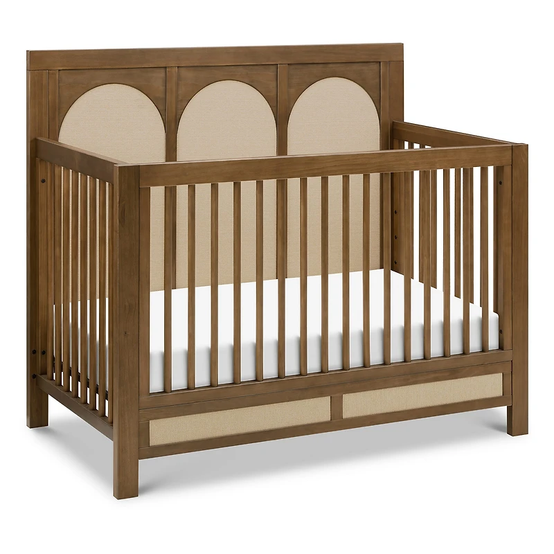 Eloise 4-in-1 Convertible Crib - Walnut & Performance Sand Eco-Weave