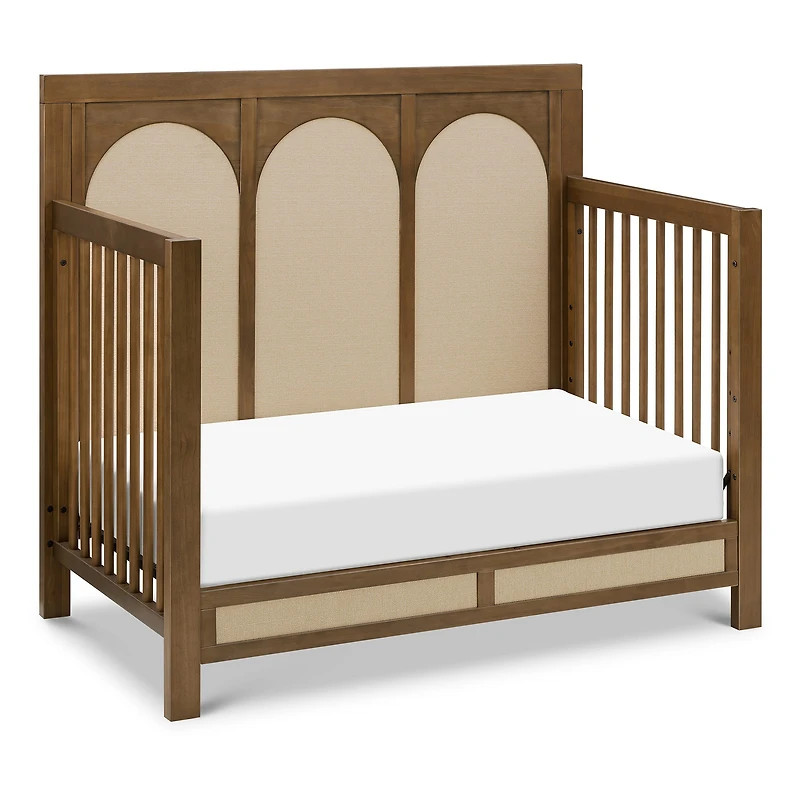 Eloise 4-in-1 Convertible Crib - Walnut & Performance Sand Eco-Weave