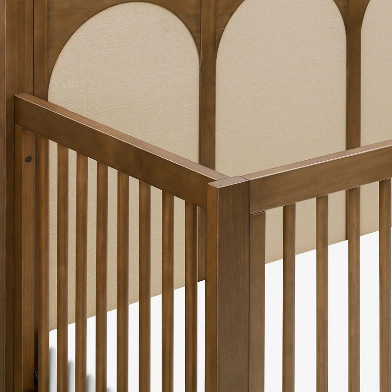 Eloise 4-in-1 Convertible Crib - Walnut & Performance Sand Eco-Weave