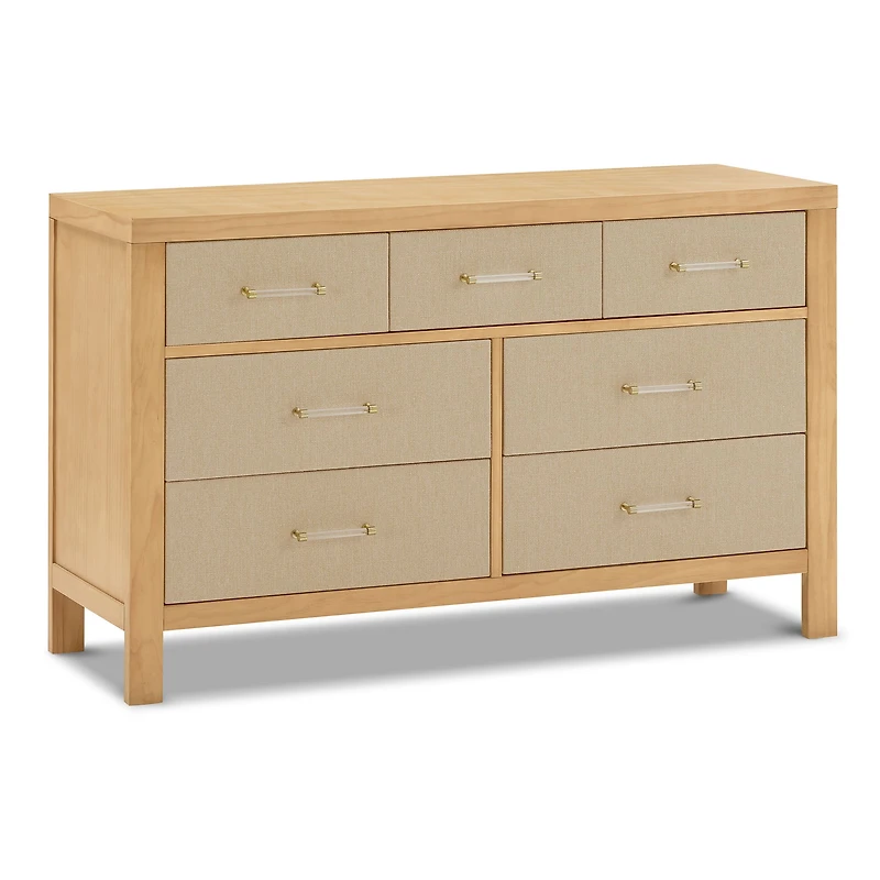 Eloise 7-Drawer Assembled Dresser - Honey & Performance Sand Eco-Weave