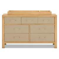 Eloise 7-Drawer Assembled Dresser - Honey & Performance Sand Eco-Weave