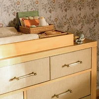 Eloise 7-Drawer Assembled Dresser - Honey & Performance Sand Eco-Weave