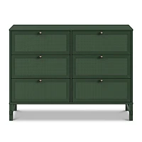 Margot 6 Drawers Dresser - Forest Green 