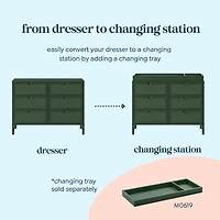 Margot 6 Drawers Dresser - Forest Green 