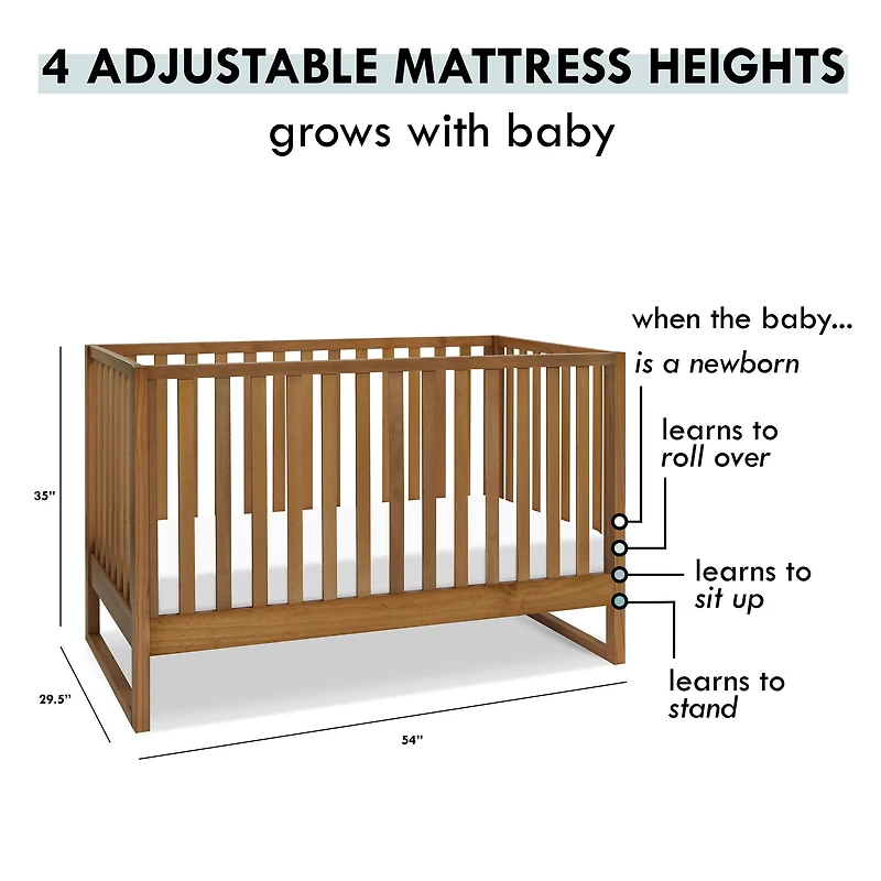 Hunter 3-in-1 Convertible Crib - Chestnut