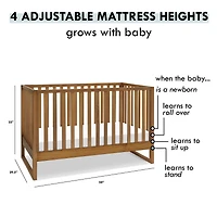 Hunter 3-in-1 Convertible Crib - Chestnut