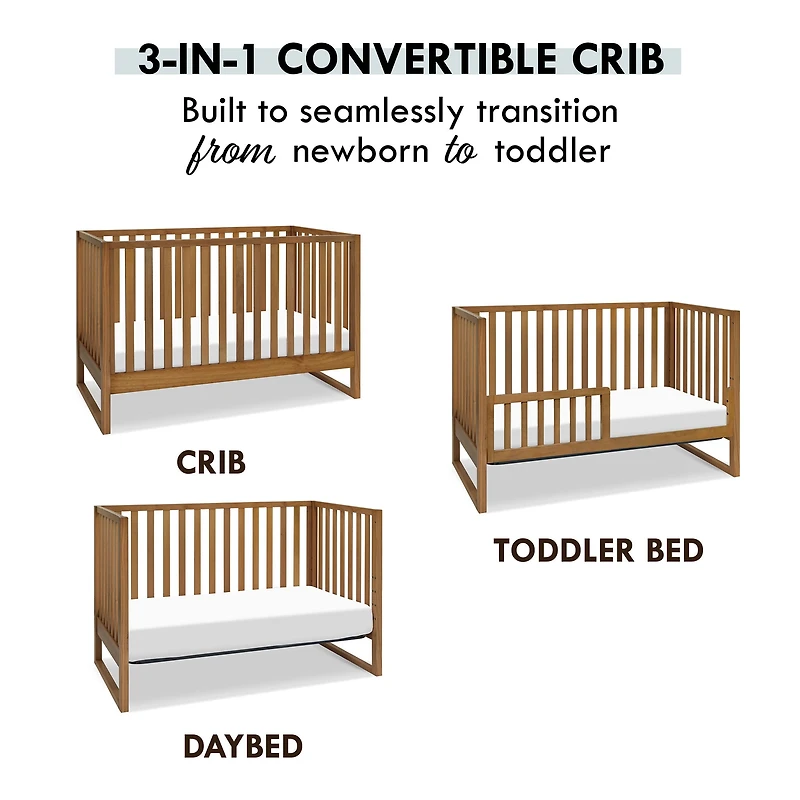 Hunter 3-in-1 Convertible Crib - Chestnut