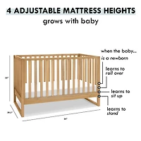 Hunter 3-in-1 Convertible Crib - Honey