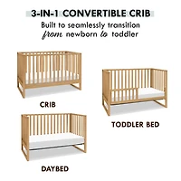 Hunter 3-in-1 Convertible Crib - Honey