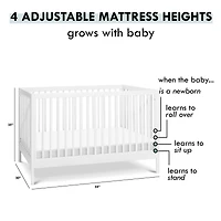 Birdie 3-in-1 Convertible Crib - White