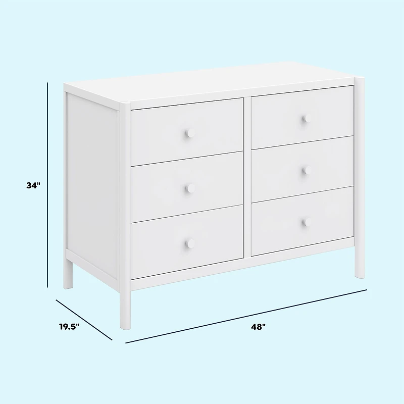 Birdie 6 Drawers Dresser - White 