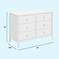 Birdie 6 Drawers Dresser - White 