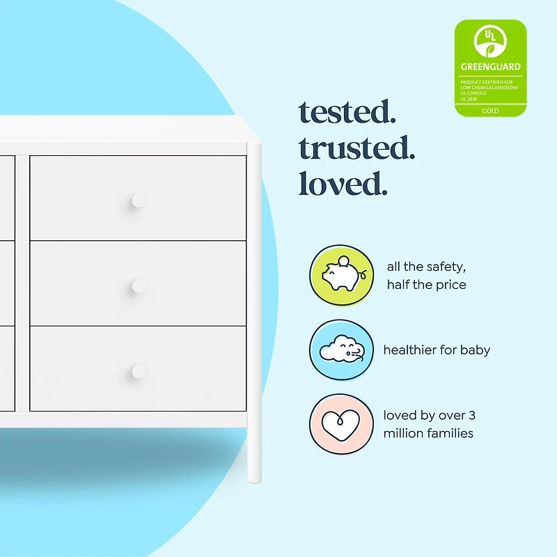 Birdie 6 Drawers Dresser - White 