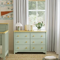 Shea 6-Drawer Dresser - Light Sage and Honey