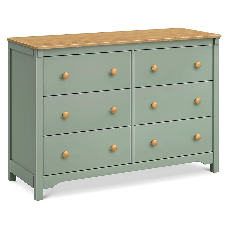 Shea 6-Drawer Dresser - Light Sage and Honey