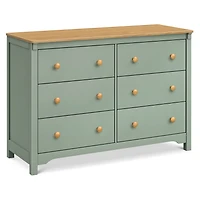 Shea 6-Drawer Dresser - Light Sage and Honey