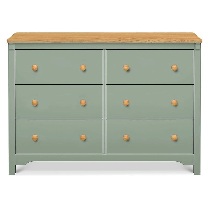Shea 6-Drawer Dresser - Light Sage and Honey