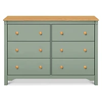 Shea 6-Drawer Dresser - Light Sage and Honey