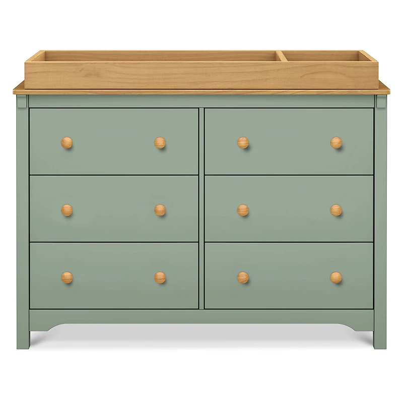 Shea 6-Drawer Dresser - Light Sage and Honey