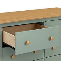 Shea 6-Drawer Dresser - Light Sage and Honey