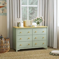 Shea 6-Drawer Dresser - Light Sage and Honey