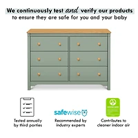 Shea 6-Drawer Dresser - Light Sage and Honey