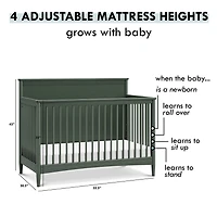 Frem 4-in-1 Convertible Crib - Forest Green