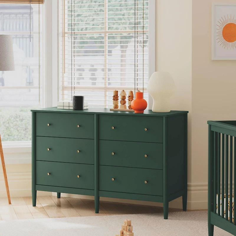Commode 6 tiroirs Frem - Vert Forêt