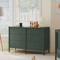 Frem 6-Drawer Dresser - Forest Green