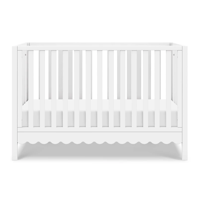 Sammy Scallop 4-in-1 Convertible Crib - White