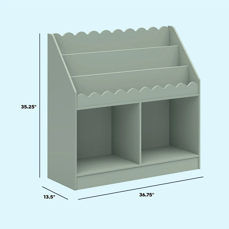 Sammy Scallop Bookcase - Sage