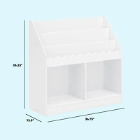 Sammy  Scallop Bookcase - White