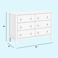Commode 6 Tiroirs  Sammy Scallop - Blanc