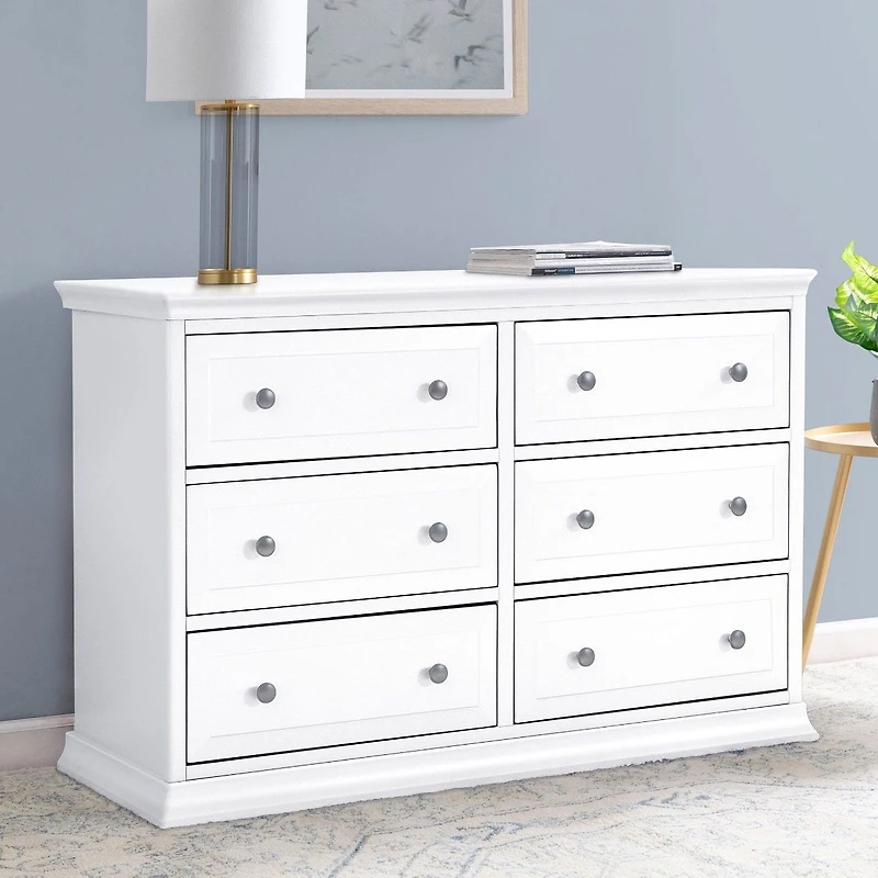 Davinci Signature 6-Drawer Double Dresser - White