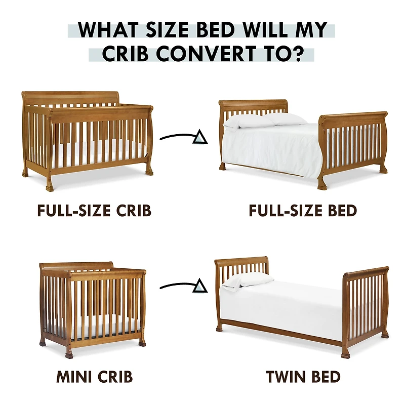 Twin/Full Size Bed Conversion Kit - Chestnut Finish
