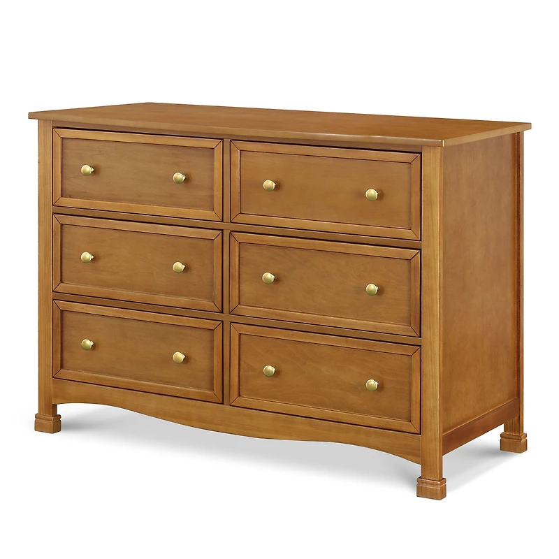 Kalani 6-Drawer Double Wide Dresser - Chestnut Finish