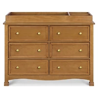 Kalani 6-Drawer Double Wide Dresser - Chestnut Finish