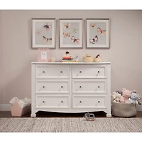 Kalani 6-Drawer Double Wide Dresser - White Finish