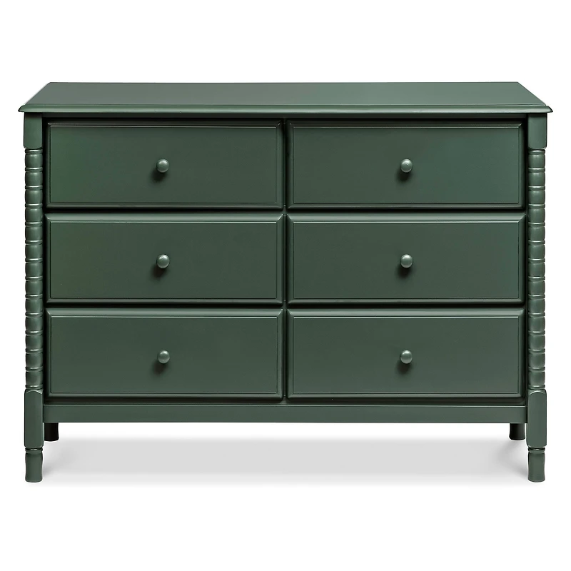 Jenny Lind Spindle 6-Drawer Dresser - Green