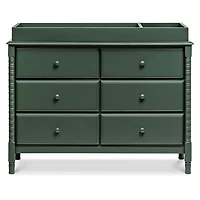 Jenny Lind Spindle 6-Drawer Dresser - Green