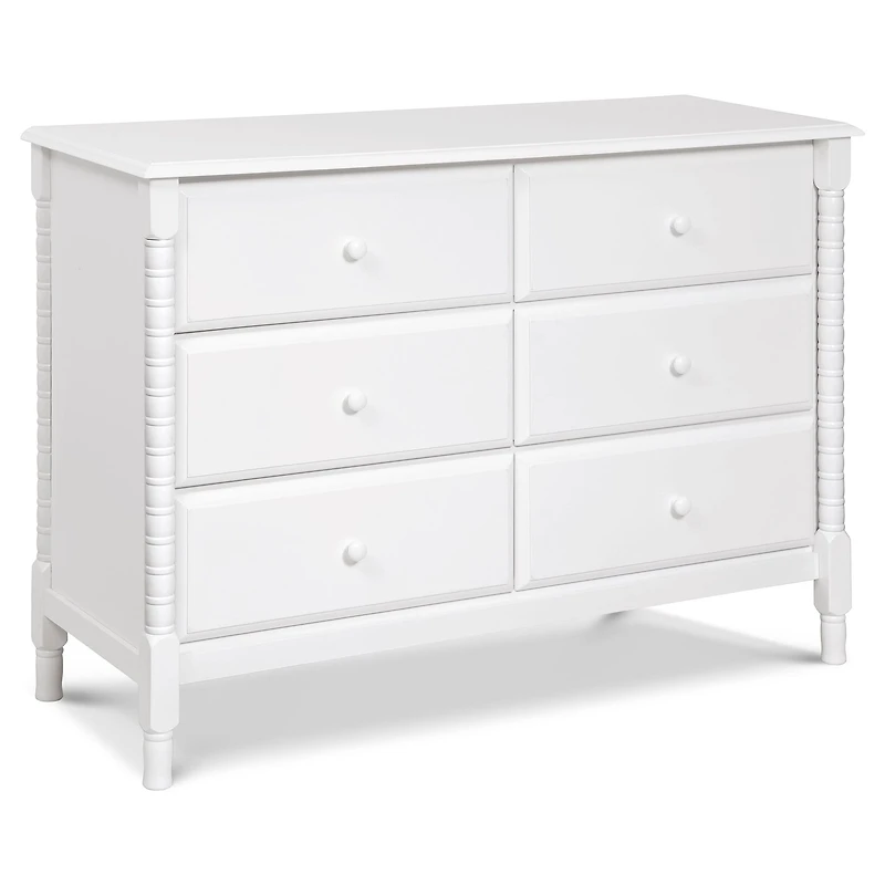 Commode 6 Tiroirs Jenny Lind Spindle - Blanc